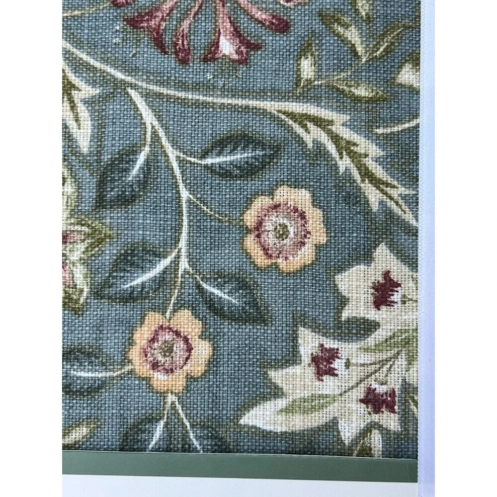 MORRIS & Co WILHELMINA Tablecloth 70 X 120 in GREEN Floral Printed 100% Cotton